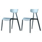 Kitchen Plastic Side Chair Modern Style Open Back Armless Chair Set Blue 2 Piece Set Clearhalo 'Dining Chairs' 'Dining Tables & Seating' 'dining_chair' 'furn' 'furn_dining_chair' 'Furniture' 'Kitchen & Dining Furniture' 6846070