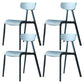 Kitchen Plastic Side Chair Modern Style Open Back Armless Chair Set Blue 4 Piece Set Clearhalo 'Dining Chairs' 'Dining Tables & Seating' 'dining_chair' 'furn' 'furn_dining_chair' 'Furniture' 'Kitchen & Dining Furniture' 6846071