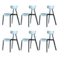 Kitchen Plastic Side Chair Modern Style Open Back Armless Chair Set Blue 6 Piece Set Clearhalo 'Dining Chairs' 'Dining Tables & Seating' 'dining_chair' 'furn' 'furn_dining_chair' 'Furniture' 'Kitchen & Dining Furniture' 6846072