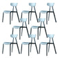 Kitchen Plastic Side Chair Modern Style Open Back Armless Chair Set Blue 8 Piece Set Clearhalo 'Dining Chairs' 'Dining Tables & Seating' 'dining_chair' 'furn' 'furn_dining_chair' 'Furniture' 'Kitchen & Dining Furniture' 6846073