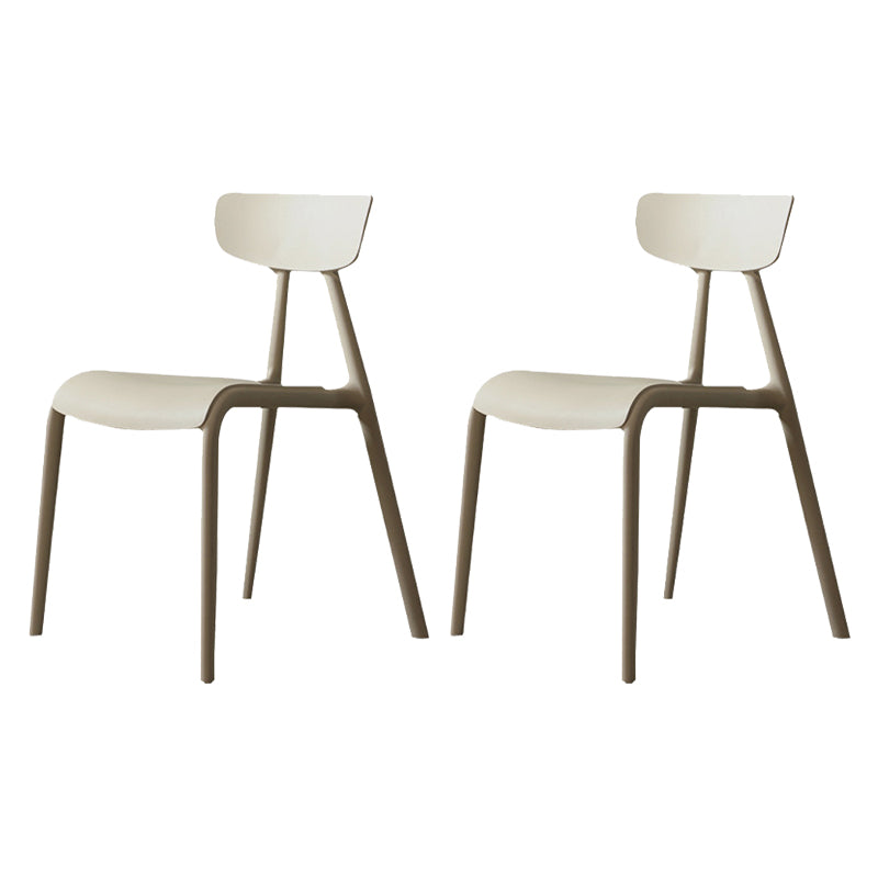 Kitchen Plastic Side Chair Modern Style Open Back Armless Chair Set Light Khaki 2 Piece Set Clearhalo 'Dining Chairs' 'Dining Tables & Seating' 'dining_chair' 'furn' 'furn_dining_chair' 'Furniture' 'Kitchen & Dining Furniture' 6846074