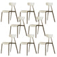Kitchen Plastic Side Chair Modern Style Open Back Armless Chair Set Light Khaki 8 Piece Set Clearhalo 'Dining Chairs' 'Dining Tables & Seating' 'dining_chair' 'furn' 'furn_dining_chair' 'Furniture' 'Kitchen & Dining Furniture' 6846077