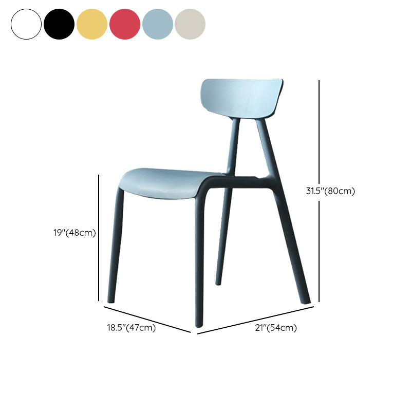 Kitchen Plastic Side Chair Modern Style Open Back Armless Chair Set Clearhalo 'Dining Chairs' 'Dining Tables & Seating' 'dining_chair' 'furn' 'furn_dining_chair' 'Furniture' 'Kitchen & Dining Furniture' 6846078