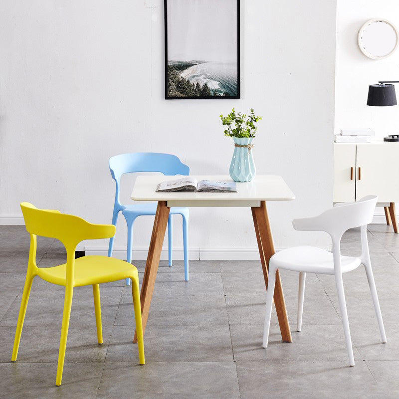 Open Back Dining Side Chair Contemporary Plastic Dining Armless Chair Clearhalo 'Dining Chairs' 'Dining Tables & Seating' 'dining_chair' 'furn' 'furn_dining_chair' 'Furniture' 'Kitchen & Dining Furniture' 6846083