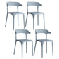 Open Back Dining Side Chair Contemporary Plastic Dining Armless Chair Grey 4 Piece Set Clearhalo 'Dining Chairs' 'Dining Tables & Seating' 'dining_chair' 'furn' 'furn_dining_chair' 'Furniture' 'Kitchen & Dining Furniture' 6846084