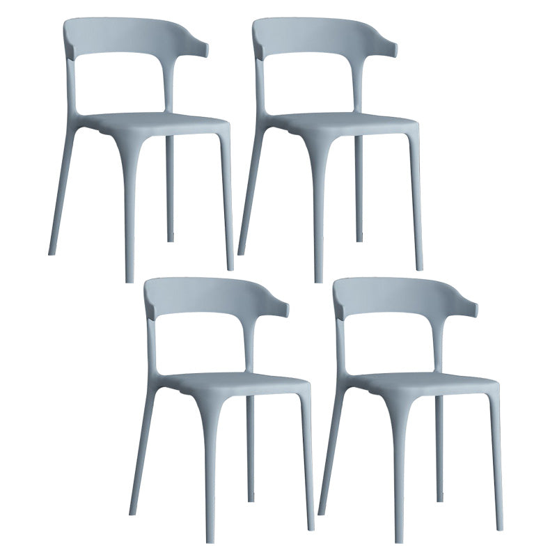 Open Back Dining Side Chair Contemporary Plastic Dining Armless Chair Grey 4 Piece Set Clearhalo 'Dining Chairs' 'Dining Tables & Seating' 'dining_chair' 'furn' 'furn_dining_chair' 'Furniture' 'Kitchen & Dining Furniture' 6846084