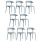 Open Back Dining Side Chair Contemporary Plastic Dining Armless Chair Grey 8 Piece Set Clearhalo 'Dining Chairs' 'Dining Tables & Seating' 'dining_chair' 'furn' 'furn_dining_chair' 'Furniture' 'Kitchen & Dining Furniture' 6846086