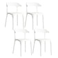 Open Back Dining Side Chair Contemporary Plastic Dining Armless Chair White 4 Piece Set Clearhalo 'Dining Chairs' 'Dining Tables & Seating' 'dining_chair' 'furn' 'furn_dining_chair' 'Furniture' 'Kitchen & Dining Furniture' 6846087