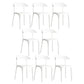 Open Back Dining Side Chair Contemporary Plastic Dining Armless Chair White 8 Piece Set Clearhalo 'Dining Chairs' 'Dining Tables & Seating' 'dining_chair' 'furn' 'furn_dining_chair' 'Furniture' 'Kitchen & Dining Furniture' 6846090