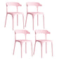 Open Back Dining Side Chair Contemporary Plastic Dining Armless Chair Pink 4 Piece Set Clearhalo 'Dining Chairs' 'Dining Tables & Seating' 'dining_chair' 'furn' 'furn_dining_chair' 'Furniture' 'Kitchen & Dining Furniture' 6846092