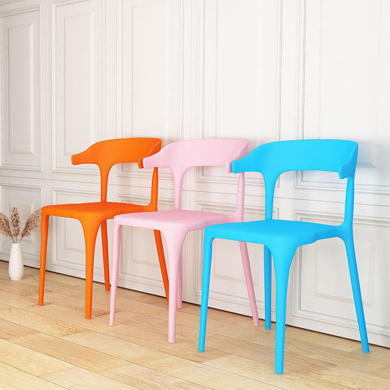 Open Back Dining Side Chair Contemporary Plastic Dining Armless Chair Clearhalo 'Dining Chairs' 'Dining Tables & Seating' 'dining_chair' 'furn' 'furn_dining_chair' 'Furniture' 'Kitchen & Dining Furniture' 6846093