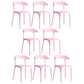 Open Back Dining Side Chair Contemporary Plastic Dining Armless Chair Pink 8 Piece Set Clearhalo 'Dining Chairs' 'Dining Tables & Seating' 'dining_chair' 'furn' 'furn_dining_chair' 'Furniture' 'Kitchen & Dining Furniture' 6846094