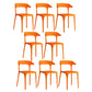 Open Back Dining Side Chair Contemporary Plastic Dining Armless Chair Orange 8 Piece Set Clearhalo 'Dining Chairs' 'Dining Tables & Seating' 'dining_chair' 'furn' 'furn_dining_chair' 'Furniture' 'Kitchen & Dining Furniture' 6846097