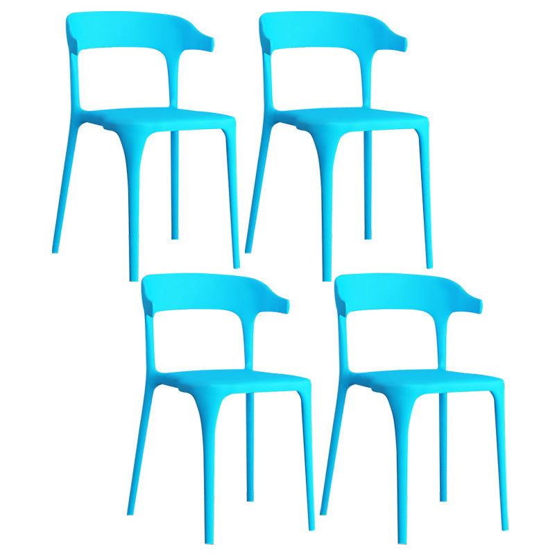 Open Back Dining Side Chair Contemporary Plastic Dining Armless Chair Sky Blue 4 Piece Set Clearhalo 'Dining Chairs' 'Dining Tables & Seating' 'dining_chair' 'furn' 'furn_dining_chair' 'Furniture' 'Kitchen & Dining Furniture' 6846101