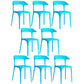 Open Back Dining Side Chair Contemporary Plastic Dining Armless Chair Sky Blue 8 Piece Set Clearhalo 'Dining Chairs' 'Dining Tables & Seating' 'dining_chair' 'furn' 'furn_dining_chair' 'Furniture' 'Kitchen & Dining Furniture' 6846102