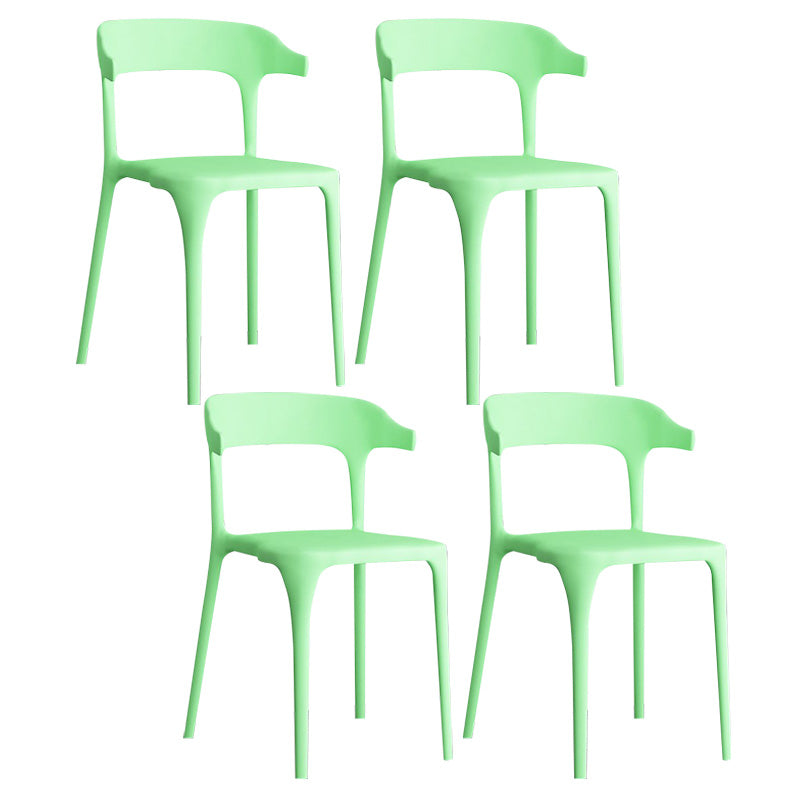Open Back Dining Side Chair Contemporary Plastic Dining Armless Chair Green 4 Piece Set Clearhalo 'Dining Chairs' 'Dining Tables & Seating' 'dining_chair' 'furn' 'furn_dining_chair' 'Furniture' 'Kitchen & Dining Furniture' 6846103