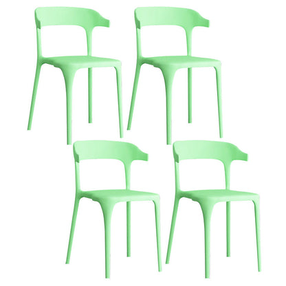 Open Back Dining Side Chair Contemporary Plastic Dining Armless Chair Green 4 Piece Set Clearhalo 'Dining Chairs' 'Dining Tables & Seating' 'dining_chair' 'furn' 'furn_dining_chair' 'Furniture' 'Kitchen & Dining Furniture' 6846103