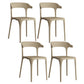 Open Back Dining Side Chair Contemporary Plastic Dining Armless Chair Khaki 4 Piece Set Clearhalo 'Dining Chairs' 'Dining Tables & Seating' 'dining_chair' 'furn' 'furn_dining_chair' 'Furniture' 'Kitchen & Dining Furniture' 6846105