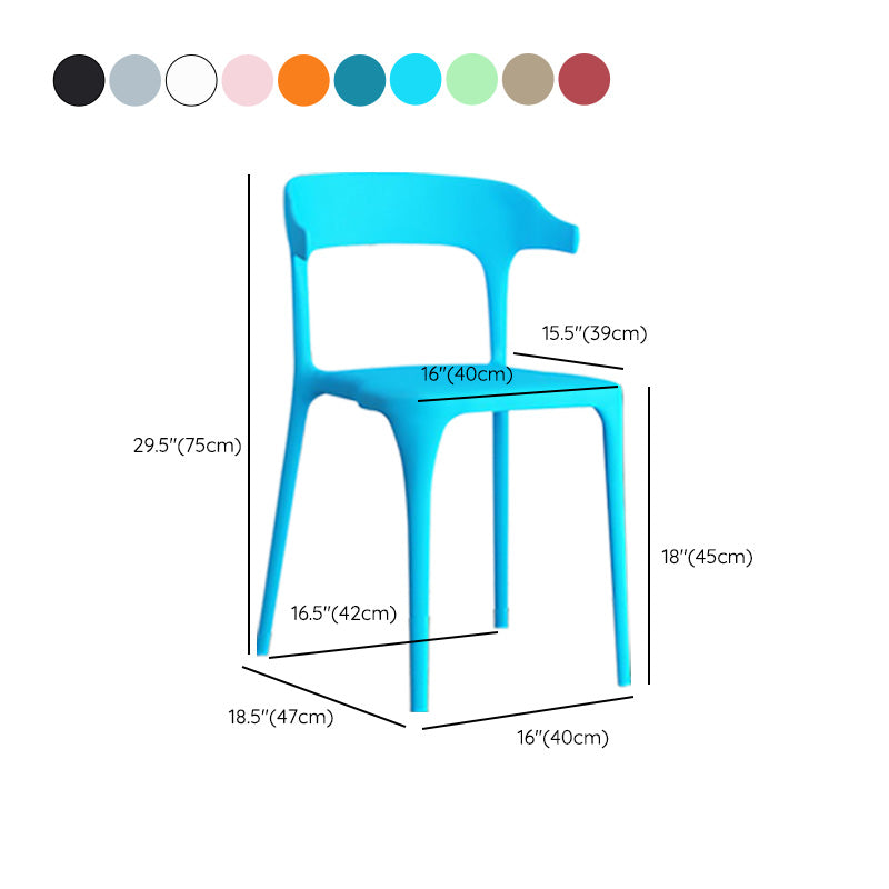 Open Back Dining Side Chair Contemporary Plastic Dining Armless Chair Clearhalo 'Dining Chairs' 'Dining Tables & Seating' 'dining_chair' 'furn' 'furn_dining_chair' 'Furniture' 'Kitchen & Dining Furniture' 6846111