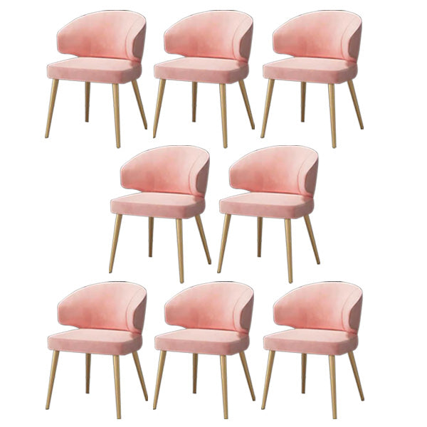 Silla de brazo de ala de silla lateral de estilo glamour de tela con patas doradas