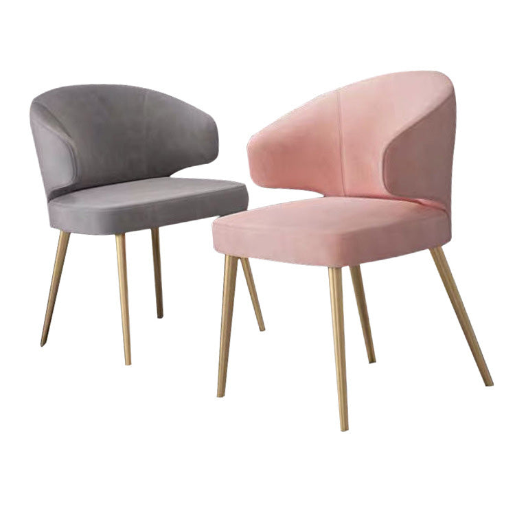 Silla de brazo de ala de silla lateral de estilo glamour de tela con patas doradas