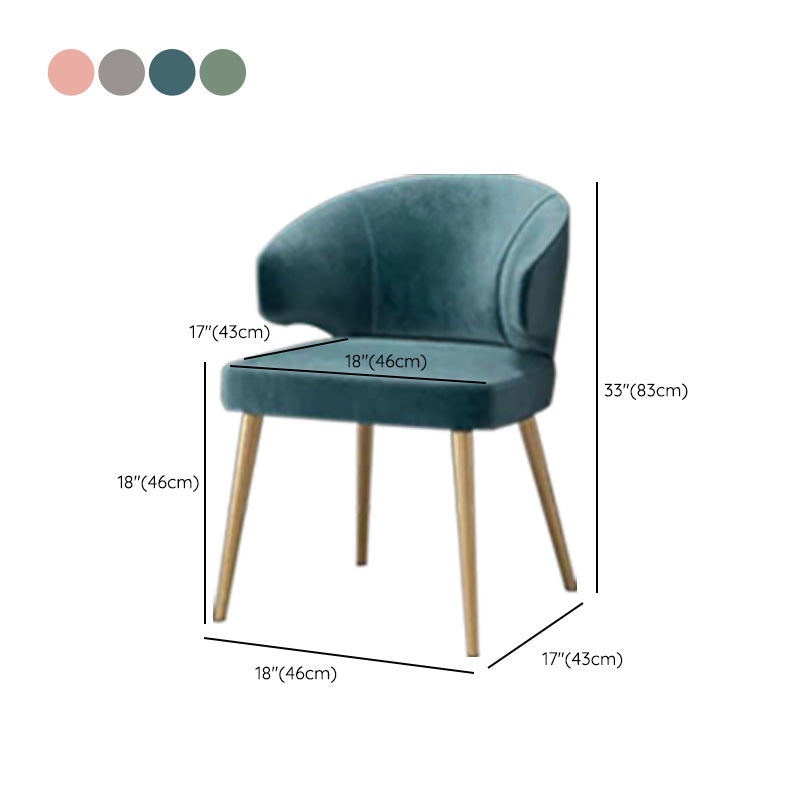 Silla de brazo de ala de silla lateral de estilo glamour de tela con patas doradas