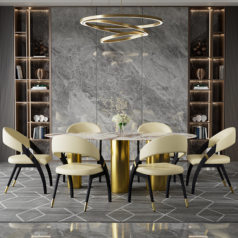 Open Back Contemporary Arm Chair Home Solid Wood Dining Chair