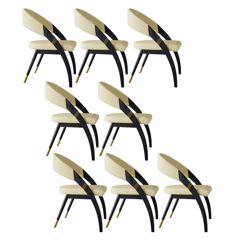 Open Back Contemporary Arm Chair Home Solid Wood Dining Chair