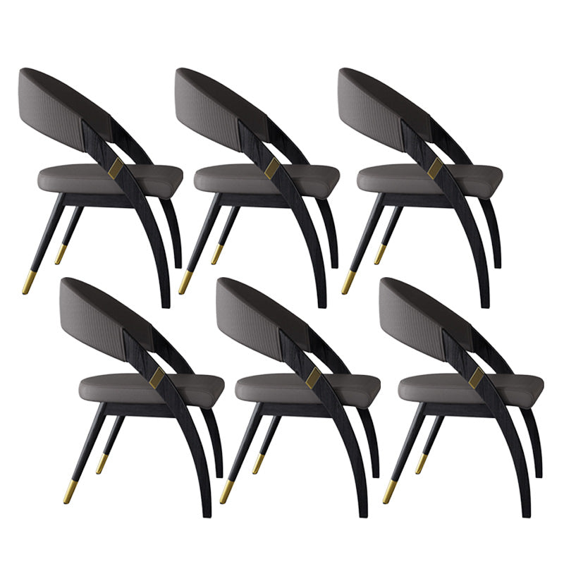 Open Back Contemporary Arm Chair Home Solid Wood Dining Chair