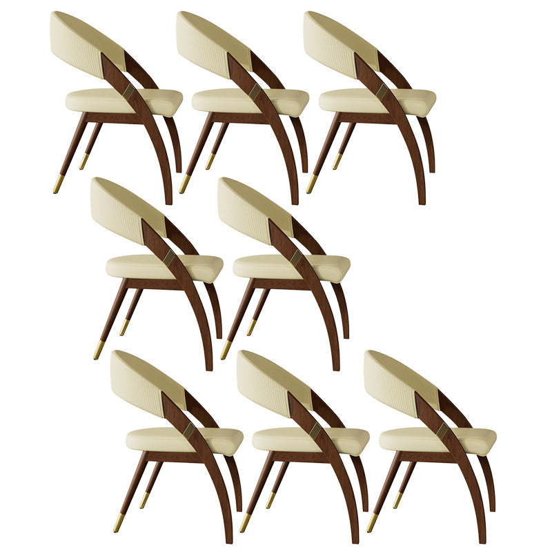 Open Back Contemporary Arm Chair Home Solid Wood Dining Chair