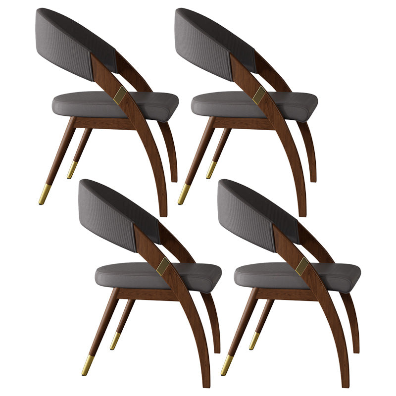 Open Back Contemporary Arm Chair Home Solid Wood Dining Chair