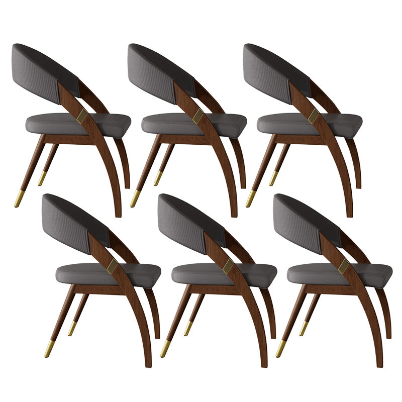 Open Back Contemporary Arm Chair Home Solid Wood Dining Chair