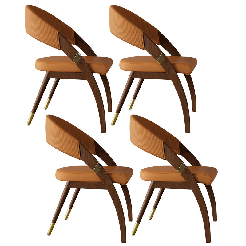 Open Back Contemporary Arm Chair Home Solid Wood Dining Chair