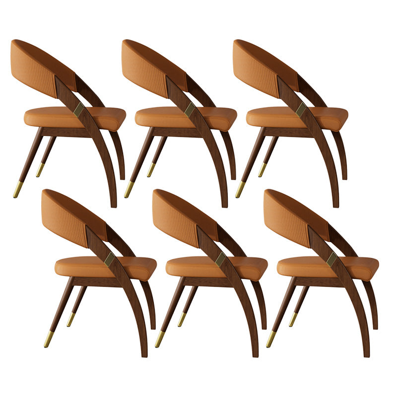 Open Back Contemporary Arm Chair Home Solid Wood Dining Chair