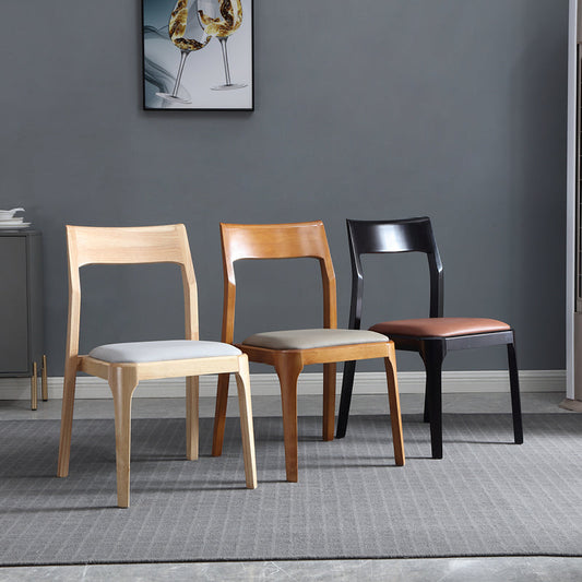 Sedia moderna imbottita a bracciolo sedia da pranzo in legno massiccio