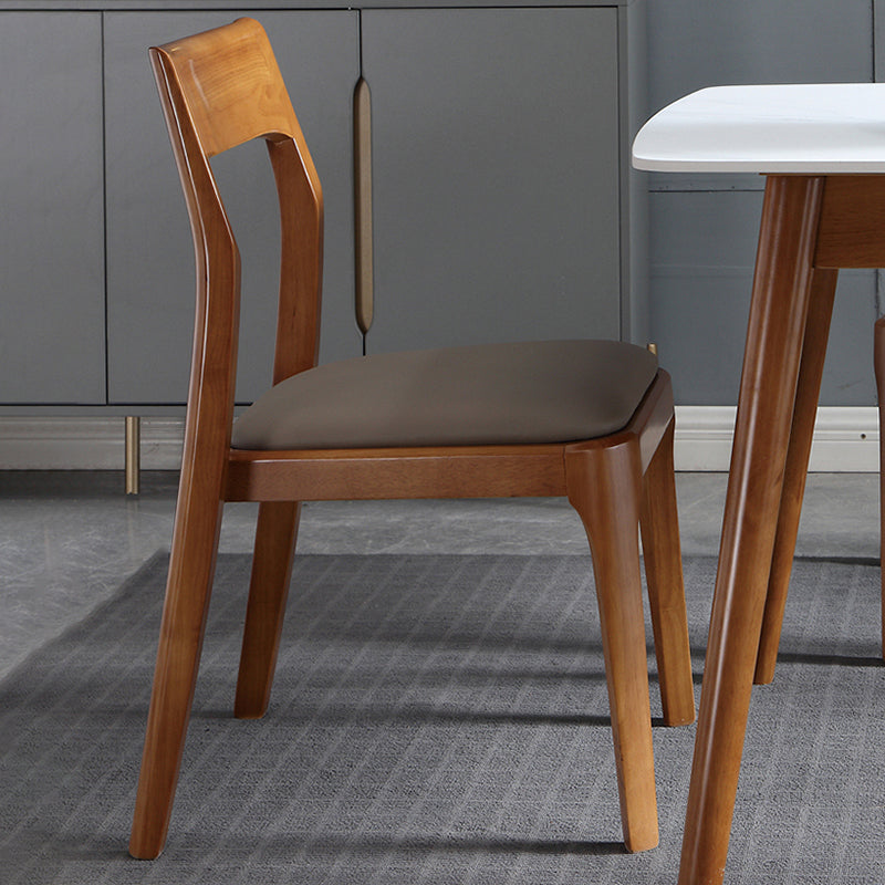 Moderne gepolsterte armlose Stuhl Haus Massivholz Essstuhl