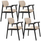 Modern Indoor Upholstered Arm Chair Home Solid Wood Dining Chair