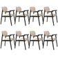 Modern Indoor Upholstered Arm Chair Home Solid Wood Dining Chair