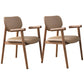 Modern Indoor Upholstered Arm Chair Home Solid Wood Dining Chair