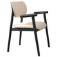 Modern Indoor Upholstered Arm Chair Home Solid Wood Dining Chair