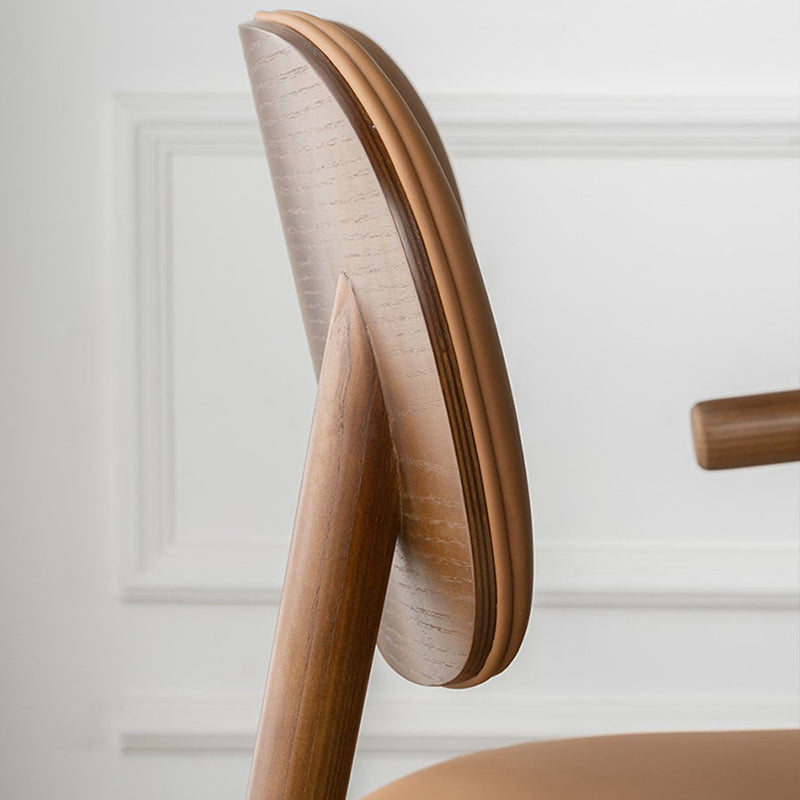 Modern Indoor Upholstered Arm Chair Home Solid Wood Dining Chair