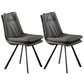 Home Faux Leather Side Chair Armless Dining Chairs in Black Legs Grey 2 Piece Set Clearhalo 'Dining Chairs' 'Dining Tables & Seating' 'dining_chair' 'furn' 'furn_dining_chair' 'Furniture' 'Kitchen & Dining Furniture' 6846282
