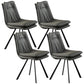 Home Faux Leather Side Chair Armless Dining Chairs in Black Legs Grey 4 Piece Set Clearhalo 'Dining Chairs' 'Dining Tables & Seating' 'dining_chair' 'furn' 'furn_dining_chair' 'Furniture' 'Kitchen & Dining Furniture' 6846283