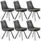 Home Faux Leather Side Chair Armless Dining Chairs in Black Legs Grey 6 Piece Set Clearhalo 'Dining Chairs' 'Dining Tables & Seating' 'dining_chair' 'furn' 'furn_dining_chair' 'Furniture' 'Kitchen & Dining Furniture' 6846286