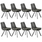 Home Faux Leather Side Chair Armless Dining Chairs in Black Legs Grey 8 Piece Set Clearhalo 'Dining Chairs' 'Dining Tables & Seating' 'dining_chair' 'furn' 'furn_dining_chair' 'Furniture' 'Kitchen & Dining Furniture' 6846288