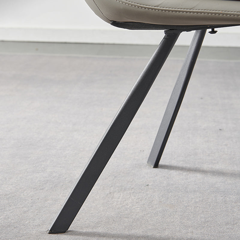 Home Faux Leather Side Chair Armless Dining Chairs in Black Legs Clearhalo 'Dining Chairs' 'Dining Tables & Seating' 'dining_chair' 'furn' 'furn_dining_chair' 'Furniture' 'Kitchen & Dining Furniture' 6846293