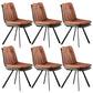 Home Faux Leather Side Chair Armless Dining Chairs in Black Legs Orange 6 Piece Set Clearhalo 'Dining Chairs' 'Dining Tables & Seating' 'dining_chair' 'furn' 'furn_dining_chair' 'Furniture' 'Kitchen & Dining Furniture' 6846295