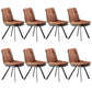 Home Faux Leather Side Chair Armless Dining Chairs in Black Legs Orange 8 Piece Set Clearhalo 'Dining Chairs' 'Dining Tables & Seating' 'dining_chair' 'furn' 'furn_dining_chair' 'Furniture' 'Kitchen & Dining Furniture' 6846296