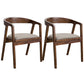 Contemporary Home Dining Chair Rubberwood Upholstered Arm Chair