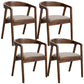 Contemporary Home Dining Chair Rubberwood Upholstered Arm Chair